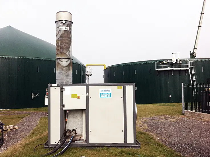 Andrews Sykes chiller hire equipment installed for wastewater treatment temperature control.