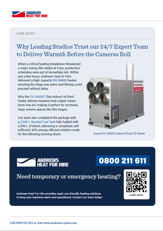 Second page Andrews Heat for Hire Rescued a Major Surrey Film Set in Under 4 Hours