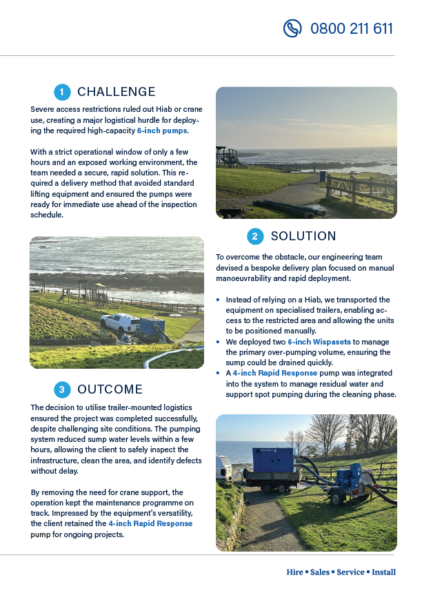 Third page of Sykes Pumps Overcomes Logistical Barriers for Sump Maintenance in Anstruther