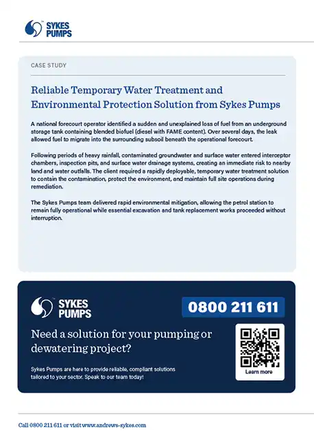 Case Study: Rapid Emergency Water Treatment Following an Underground Tank Leak at an Operational Petrol Station