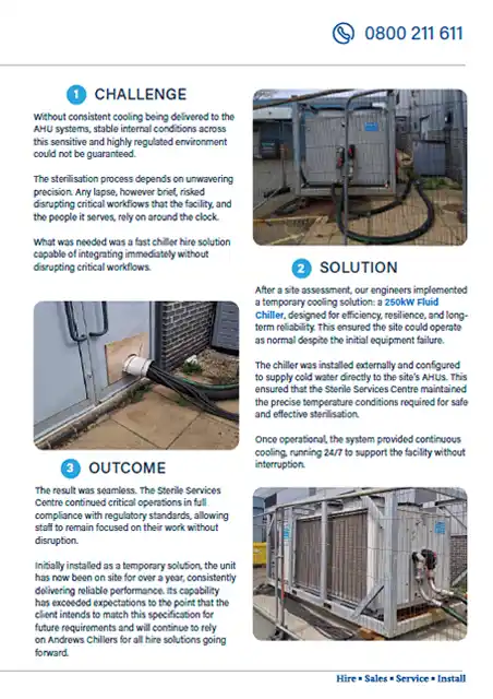 Case Study Third Page Andrews Chillers Keeps Sterile Centre Operating