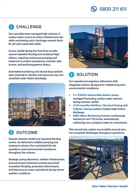 Third Page - Water Treatment and Dewatering Solution for a Major Infrastructure Project in the East Midlands