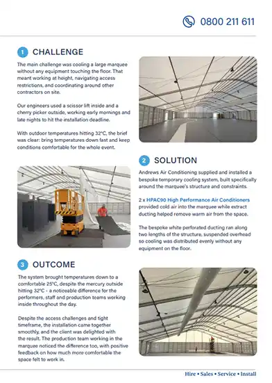3rd page - Andrews Air Conditioning Delivers Bespoke Marquee Cooling for Motorsport Event