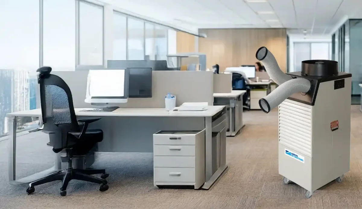 ET25 HP portable air conditioner in office ET25 HP portable air conditioner providing climate control in an open-plan office