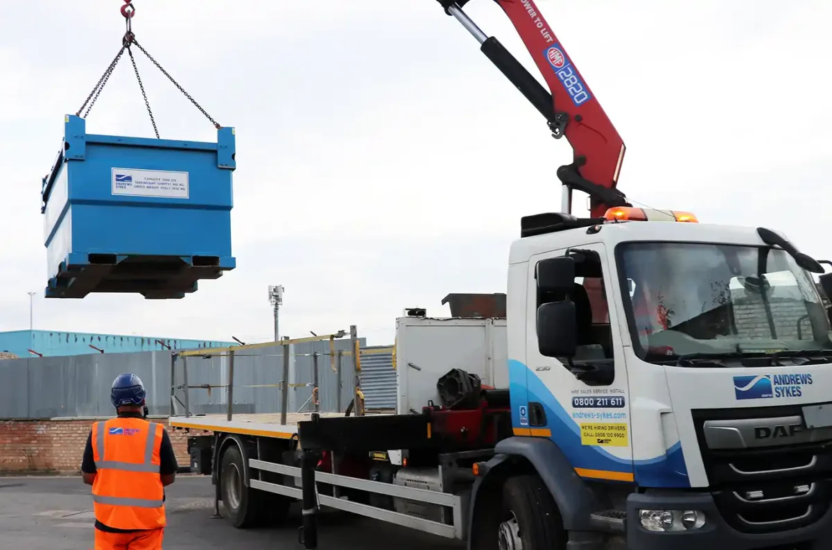 Portable Fuel Tank Delivery Andrews Sykes delivering a portable fuel tank for dedicated heating equipment fuel supply