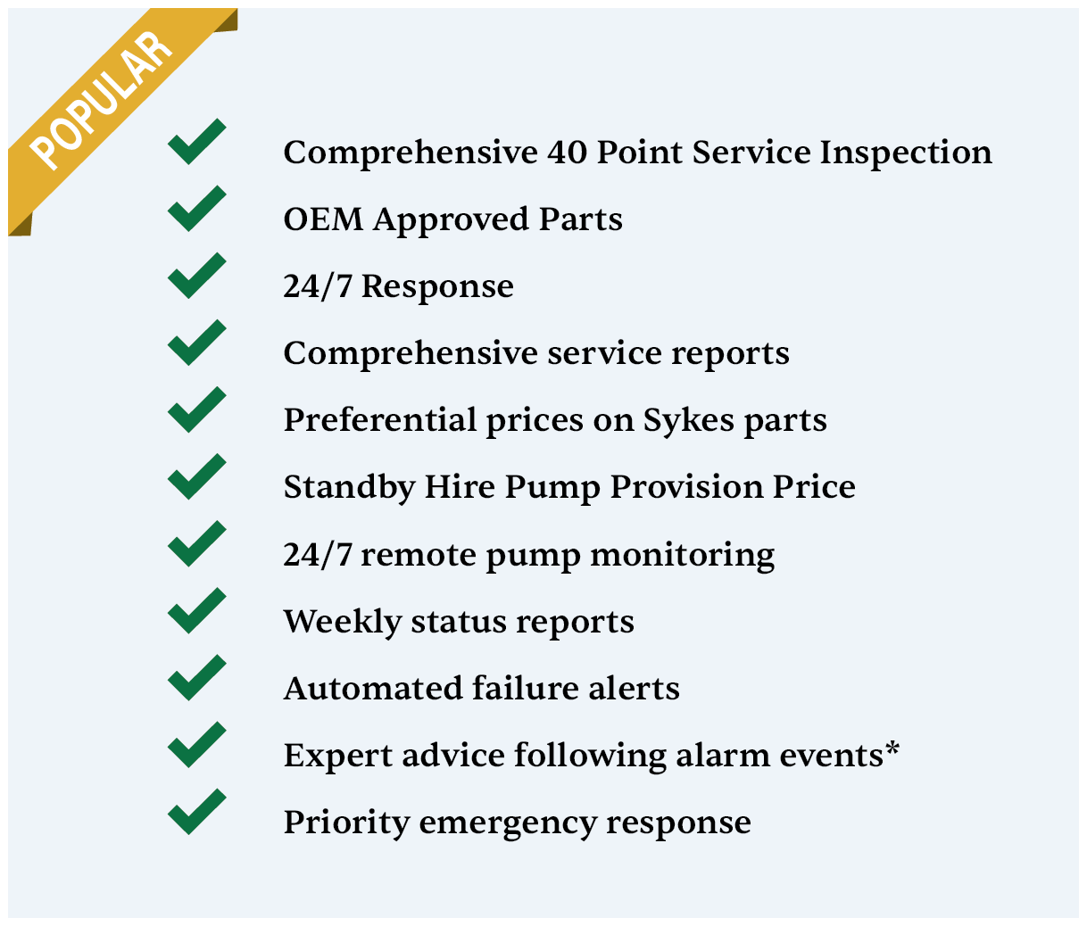 Sykes Care Plus Package Introducing Sykes Care: The Maintenance Package That Keeps Your Pumps Running