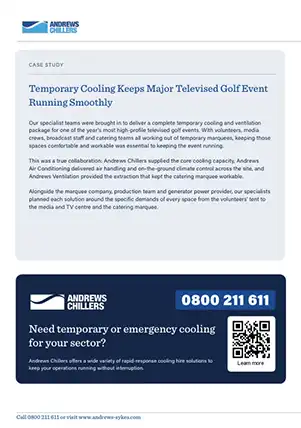 second page of a case study second page of a case study - bespoke climate control for major televised golf event